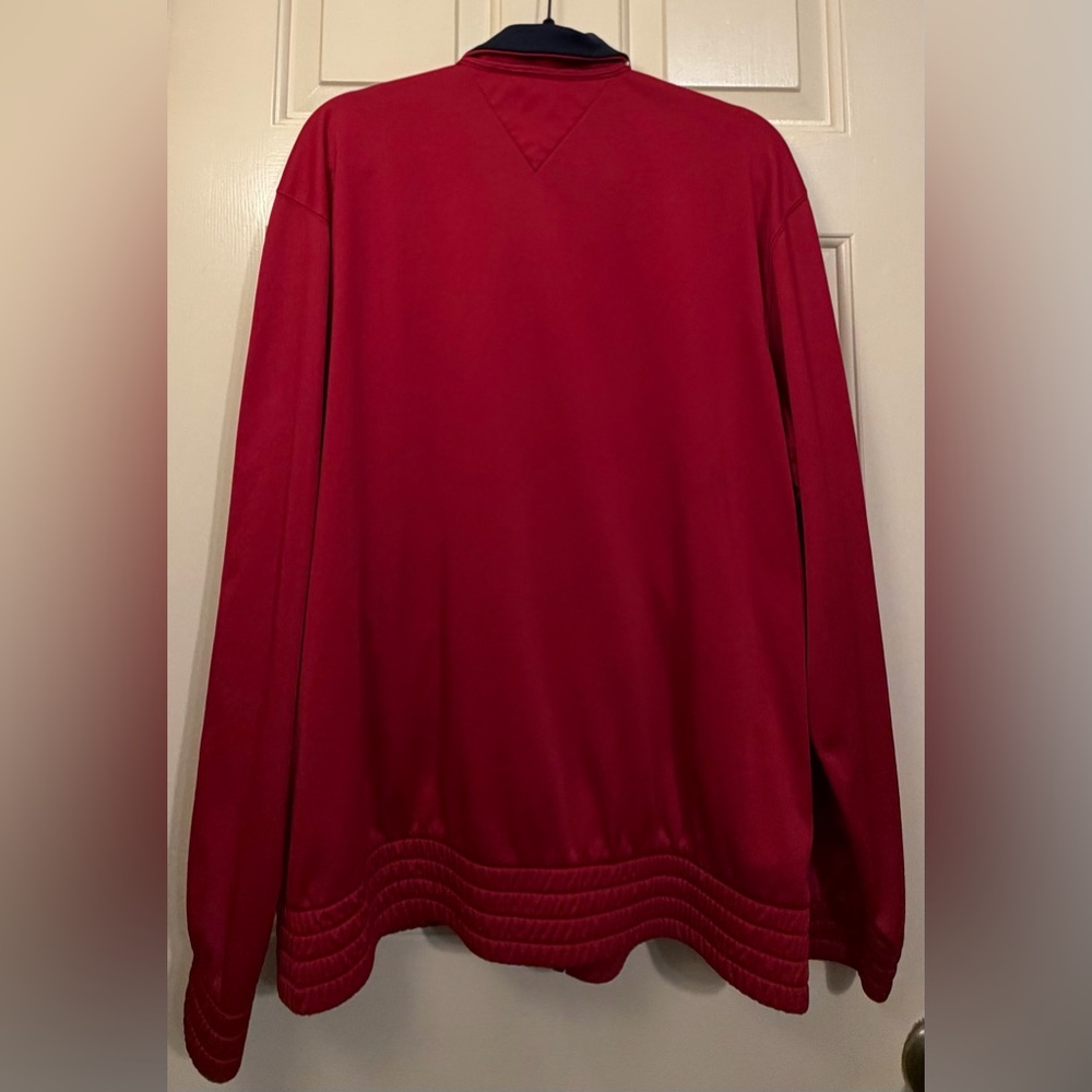 Tommy Hilfiger Vintage Red Lightweight Track Jacket with Navy Trim - Picture 5 of 8